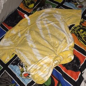 yellow and white shirt